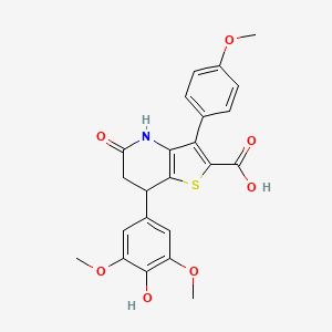 5-Hydroxy-7-(4-hydroxy-3,5-dimethoxyphenyl)-3-(4-methoxyphenyl)-6,7-dihydrothieno[3,2-b]pyridine-2-carboxylic acid