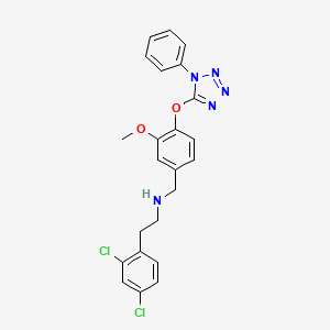 molecular formula C23H21Cl2N5O2 B11303137 2-(2,4-dichlorophenyl)-N-{3-methoxy-4-[(1-phenyl-1H-tetrazol-5-yl)oxy]benzyl}ethanamine 