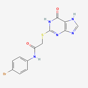 molecular formula C13H10BrN5O2S B11303146 N-(4-bromophenyl)-2-[(6-hydroxy-9H-purin-2-yl)sulfanyl]acetamide 