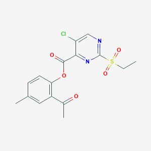 2-Acetyl-4-methylphenyl 5-chloro-2-(ethylsulfonyl)pyrimidine-4-carboxylate