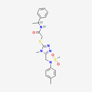 2-[(4-methyl-5-{[(4-methylphenyl)(methylsulfonyl)amino]methyl}-4H-1,2,4-triazol-3-yl)sulfanyl]-N-(1-phenylethyl)acetamide