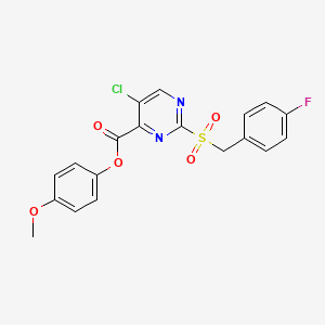 4-Methoxyphenyl 5-chloro-2-[(4-fluorobenzyl)sulfonyl]pyrimidine-4-carboxylate