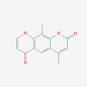 molecular formula C14H10O4 B11303178 4,10-dimethyl-2H,6H-pyrano[3,2-g]chromene-2,6-dione 