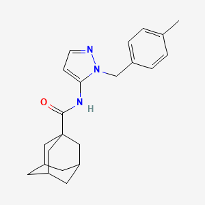 molecular formula C22H27N3O B11303195 N-{1-[(4-Methylphenyl)methyl]-1H-pyrazol-5-YL}adamantane-1-carboxamide 