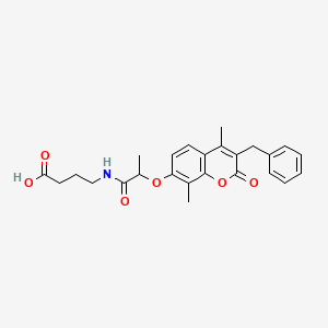 4-({2-[(3-benzyl-4,8-dimethyl-2-oxo-2H-chromen-7-yl)oxy]propanoyl}amino)butanoic acid