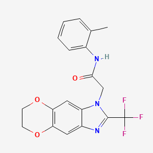 N-(2-methylphenyl)-2-[2-(trifluoromethyl)-6,7-dihydro-1H-[1,4]dioxino[2,3-f]benzimidazol-1-yl]acetamide