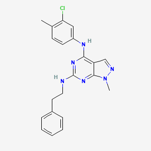 molecular formula C21H21ClN6 B11303215 N~4~-(3-chloro-4-methylphenyl)-1-methyl-N~6~-(2-phenylethyl)-1H-pyrazolo[3,4-d]pyrimidine-4,6-diamine 