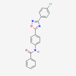 molecular formula C21H14ClN3O2 B11303216 N-{4-[3-(4-chlorophenyl)-1,2,4-oxadiazol-5-yl]phenyl}benzamide 