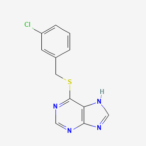 molecular formula C12H9ClN4S B11303218 Purine, 6-((m-chlorobenzyl)thio)- CAS No. 5069-69-2