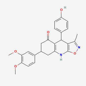 7-(3,4-Dimethoxyphenyl)-4-(4-hydroxyphenyl)-3-methyl-4,6,7,8-tetrahydro[1,2]oxazolo[5,4-b]quinolin-5-ol