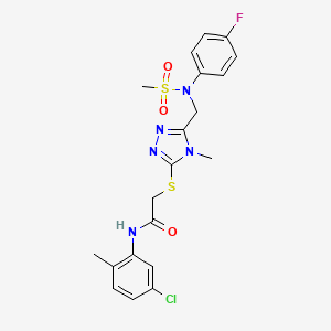 molecular formula C20H21ClFN5O3S2 B11303240 N-(5-chloro-2-methylphenyl)-2-[(5-{[(4-fluorophenyl)(methylsulfonyl)amino]methyl}-4-methyl-4H-1,2,4-triazol-3-yl)sulfanyl]acetamide 