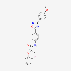 molecular formula C24H20FN3O4 B11303256 2-(2-fluorophenoxy)-N-{4-[3-(4-methoxyphenyl)-1,2,4-oxadiazol-5-yl]phenyl}propanamide 