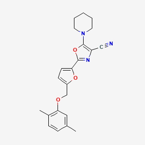 2-{5-[(2,5-Dimethylphenoxy)methyl]furan-2-yl}-5-(piperidin-1-yl)-1,3-oxazole-4-carbonitrile