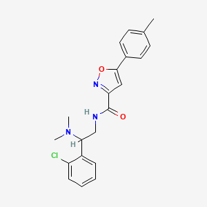 molecular formula C21H22ClN3O2 B11303281 N-[2-(2-chlorophenyl)-2-(dimethylamino)ethyl]-5-(4-methylphenyl)-1,2-oxazole-3-carboxamide 