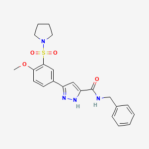 N-benzyl-5-[4-methoxy-3-(pyrrolidin-1-ylsulfonyl)phenyl]-1H-pyrazole-3-carboxamide