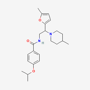 N-[2-(5-methylfuran-2-yl)-2-(4-methylpiperidin-1-yl)ethyl]-4-(propan-2-yloxy)benzamide