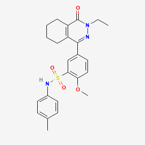 molecular formula C24H27N3O4S B11303315 5-(3-ethyl-4-oxo-3,4,5,6,7,8-hexahydrophthalazin-1-yl)-2-methoxy-N-(4-methylphenyl)benzenesulfonamide 