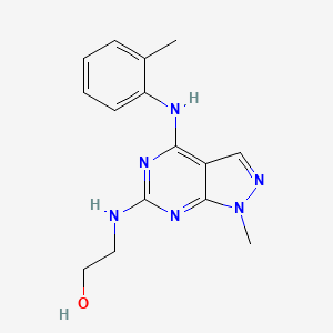 2-({1-methyl-4-[(2-methylphenyl)amino]-1H-pyrazolo[3,4-d]pyrimidin-6-yl}amino)ethanol