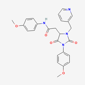 molecular formula C25H24N4O5 B11303323 N-(4-methoxyphenyl)-2-[1-(4-methoxyphenyl)-2,5-dioxo-3-(pyridin-3-ylmethyl)imidazolidin-4-yl]acetamide 