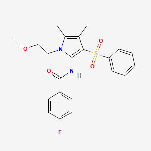 4-fluoro-N-[1-(2-methoxyethyl)-4,5-dimethyl-3-(phenylsulfonyl)-1H-pyrrol-2-yl]benzamide