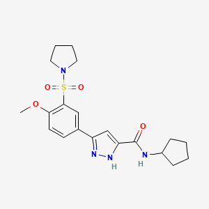 N-cyclopentyl-5-[4-methoxy-3-(pyrrolidin-1-ylsulfonyl)phenyl]-1H-pyrazole-3-carboxamide