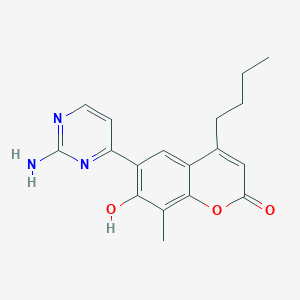 molecular formula C18H19N3O3 B11303342 6-(2-aminopyrimidin-4-yl)-4-butyl-7-hydroxy-8-methyl-2H-chromen-2-one 