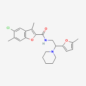 5-chloro-3,6-dimethyl-N-[2-(5-methylfuran-2-yl)-2-(piperidin-1-yl)ethyl]-1-benzofuran-2-carboxamide