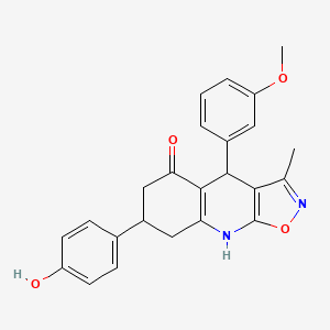 7-(4-Hydroxyphenyl)-4-(3-methoxyphenyl)-3-methyl-4,6,7,8-tetrahydro[1,2]oxazolo[5,4-b]quinolin-5-ol