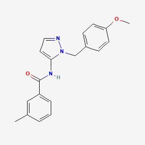 molecular formula C19H19N3O2 B11303398 N-[1-(4-methoxybenzyl)-1H-pyrazol-5-yl]-3-methylbenzamide 