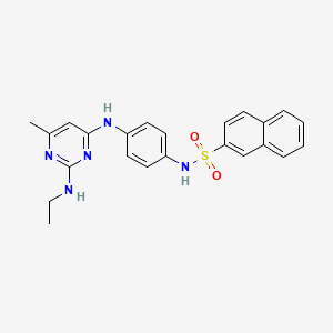 molecular formula C23H23N5O2S B11303399 N-(4-{[2-(ethylamino)-6-methylpyrimidin-4-yl]amino}phenyl)naphthalene-2-sulfonamide 