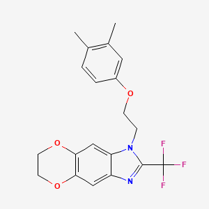 1-[2-(3,4-dimethylphenoxy)ethyl]-2-(trifluoromethyl)-6,7-dihydro-1H-[1,4]dioxino[2,3-f]benzimidazole