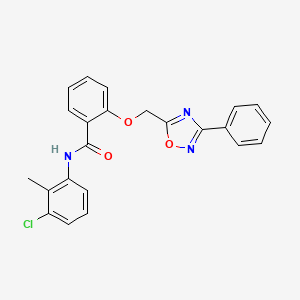 molecular formula C23H18ClN3O3 B11303436 N-(3-chloro-2-methylphenyl)-2-[(3-phenyl-1,2,4-oxadiazol-5-yl)methoxy]benzamide 