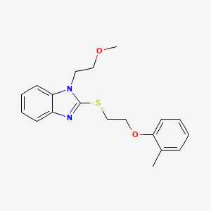 molecular formula C19H22N2O2S B11303460 1-(2-methoxyethyl)-2-{[2-(2-methylphenoxy)ethyl]sulfanyl}-1H-benzimidazole 