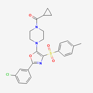 (4-{2-(3-Chlorophenyl)-4-[(4-methylphenyl)sulfonyl]-1,3-oxazol-5-yl}piperazin-1-yl)(cyclopropyl)methanone