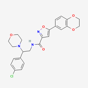 N-[2-(4-chlorophenyl)-2-(morpholin-4-yl)ethyl]-5-(2,3-dihydro-1,4-benzodioxin-6-yl)-1,2-oxazole-3-carboxamide