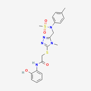 N-(2-hydroxyphenyl)-2-[(4-methyl-5-{[(4-methylphenyl)(methylsulfonyl)amino]methyl}-4H-1,2,4-triazol-3-yl)sulfanyl]acetamide