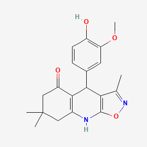 4-(4-Hydroxy-3-methoxyphenyl)-3,7,7-trimethyl-4,6,7,8-tetrahydro[1,2]oxazolo[5,4-b]quinolin-5-ol