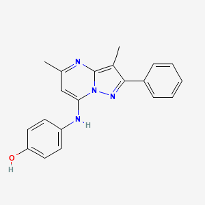 4-({3,5-Dimethyl-2-phenylpyrazolo[1,5-a]pyrimidin-7-yl}amino)phenol