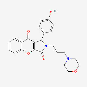 molecular formula C24H24N2O5 B11303558 1-(4-Hydroxyphenyl)-2-[3-(morpholin-4-yl)propyl]-1,2-dihydrochromeno[2,3-c]pyrrole-3,9-dione 