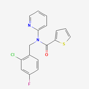 N-(2-chloro-4-fluorobenzyl)-N-(pyridin-2-yl)thiophene-2-carboxamide