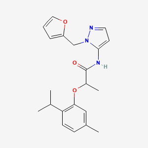 N-[1-(furan-2-ylmethyl)-1H-pyrazol-5-yl]-2-[5-methyl-2-(propan-2-yl)phenoxy]propanamide