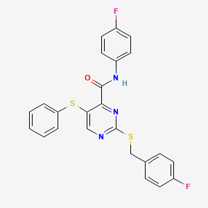 2-[(4-fluorobenzyl)sulfanyl]-N-(4-fluorophenyl)-5-(phenylsulfanyl)pyrimidine-4-carboxamide