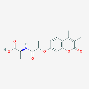 molecular formula C17H19NO6 B11303609 2-{2-[(3,4-Dimethyl-2-oxo-2H-chromen-7-YL)oxy]propanamido}propanoic acid 