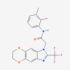 N-(2,3-dimethylphenyl)-2-[2-(trifluoromethyl)-6,7-dihydro-1H-[1,4]dioxino[2,3-f]benzimidazol-1-yl]acetamide