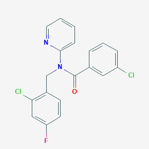 molecular formula C19H13Cl2FN2O B11303658 3-chloro-N-(2-chloro-4-fluorobenzyl)-N-(pyridin-2-yl)benzamide 