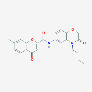 N-(4-butyl-3-oxo-3,4-dihydro-2H-1,4-benzoxazin-6-yl)-7-methyl-4-oxo-4H-chromene-2-carboxamide