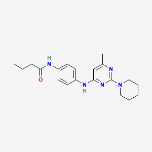 molecular formula C20H27N5O B11303664 N-(4-((6-methyl-2-(piperidin-1-yl)pyrimidin-4-yl)amino)phenyl)butyramide 