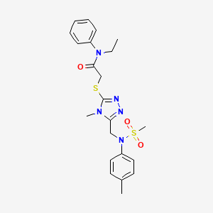 N-ethyl-2-[(4-methyl-5-{[(4-methylphenyl)(methylsulfonyl)amino]methyl}-4H-1,2,4-triazol-3-yl)sulfanyl]-N-phenylacetamide