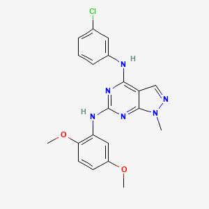 molecular formula C20H19ClN6O2 B11303700 N~4~-(3-chlorophenyl)-N~6~-(2,5-dimethoxyphenyl)-1-methyl-1H-pyrazolo[3,4-d]pyrimidine-4,6-diamine 