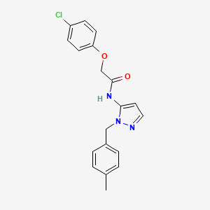 molecular formula C19H18ClN3O2 B11303710 2-(4-chlorophenoxy)-N-[1-(4-methylbenzyl)-1H-pyrazol-5-yl]acetamide 